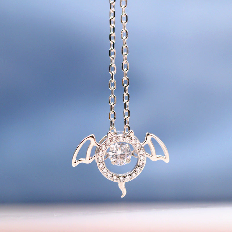 Sterling Silver Bat Diamond Pendant