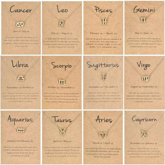 Zodiac Sign Necklace With Gift Card