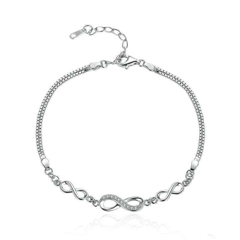 (*Autumn Sale*) Sterling Silver Infinity Bracelet