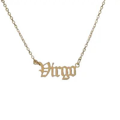 (*Autumn Sale*) Zodiac Name Necklace (Old English Edition)