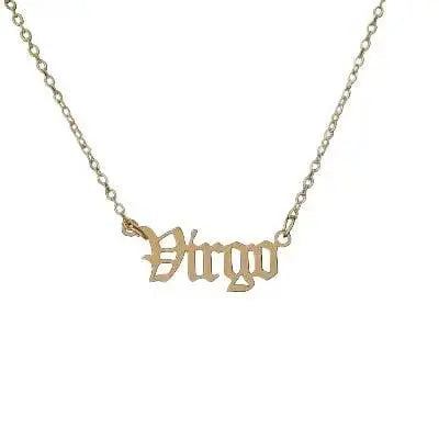 (*Autumn Sale*) Zodiac Name Necklace (Old English Edition)