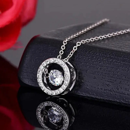 Sterling Silver Cubic Zirconia Halo Pendant