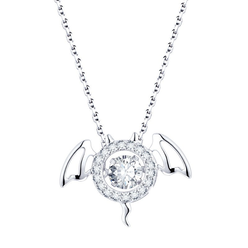 Sterling Silver Bat Diamond Pendant