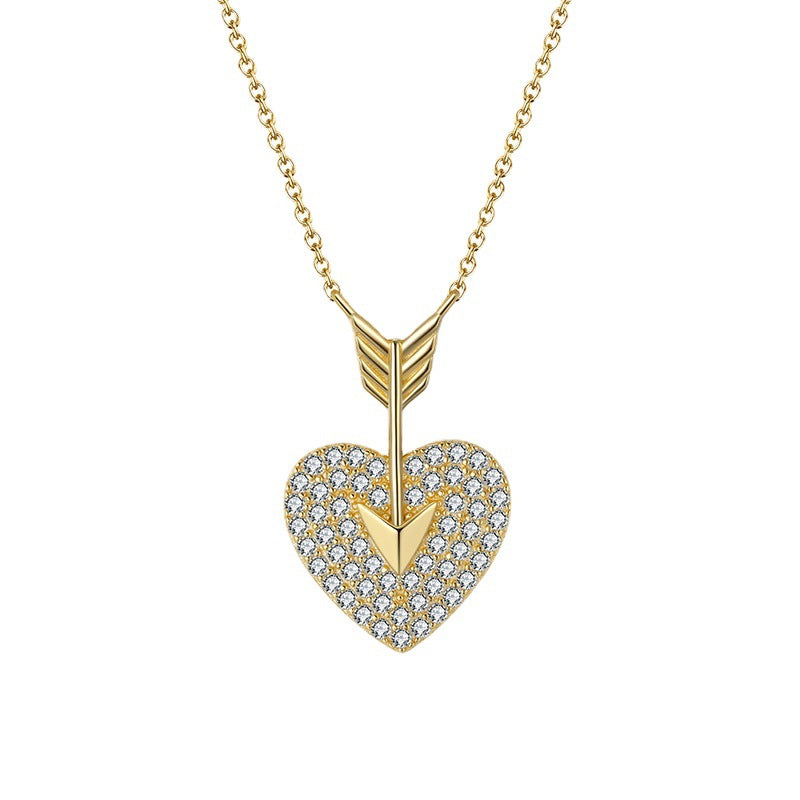 Cupid's Heart Gold Diamond Necklace