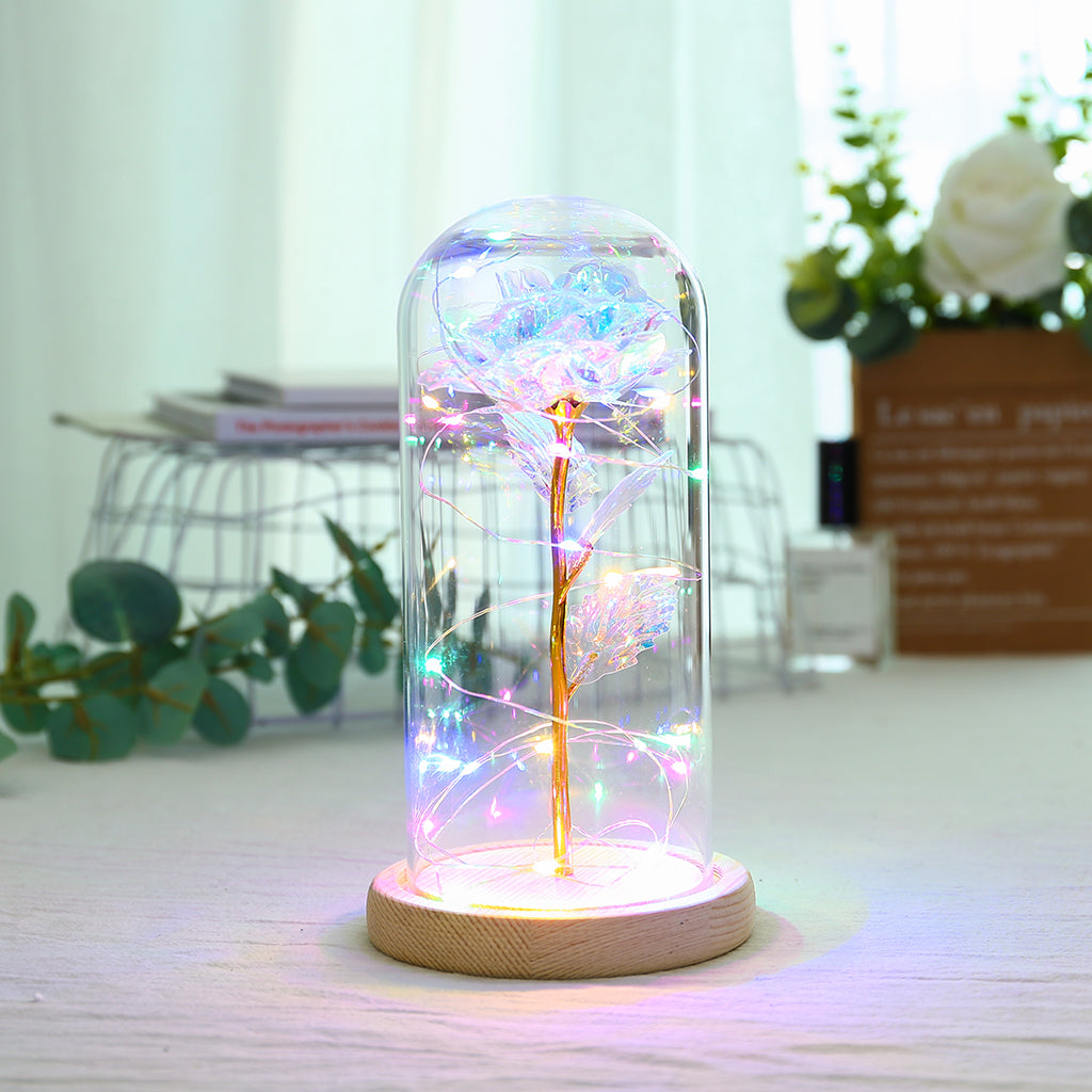 Exclusive Eternal Galaxy Rose LED Flower in Glass Dome