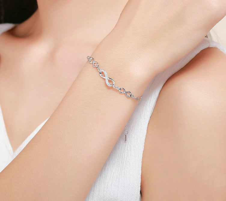 (*Autumn Sale*) Sterling Silver Infinity Bracelet