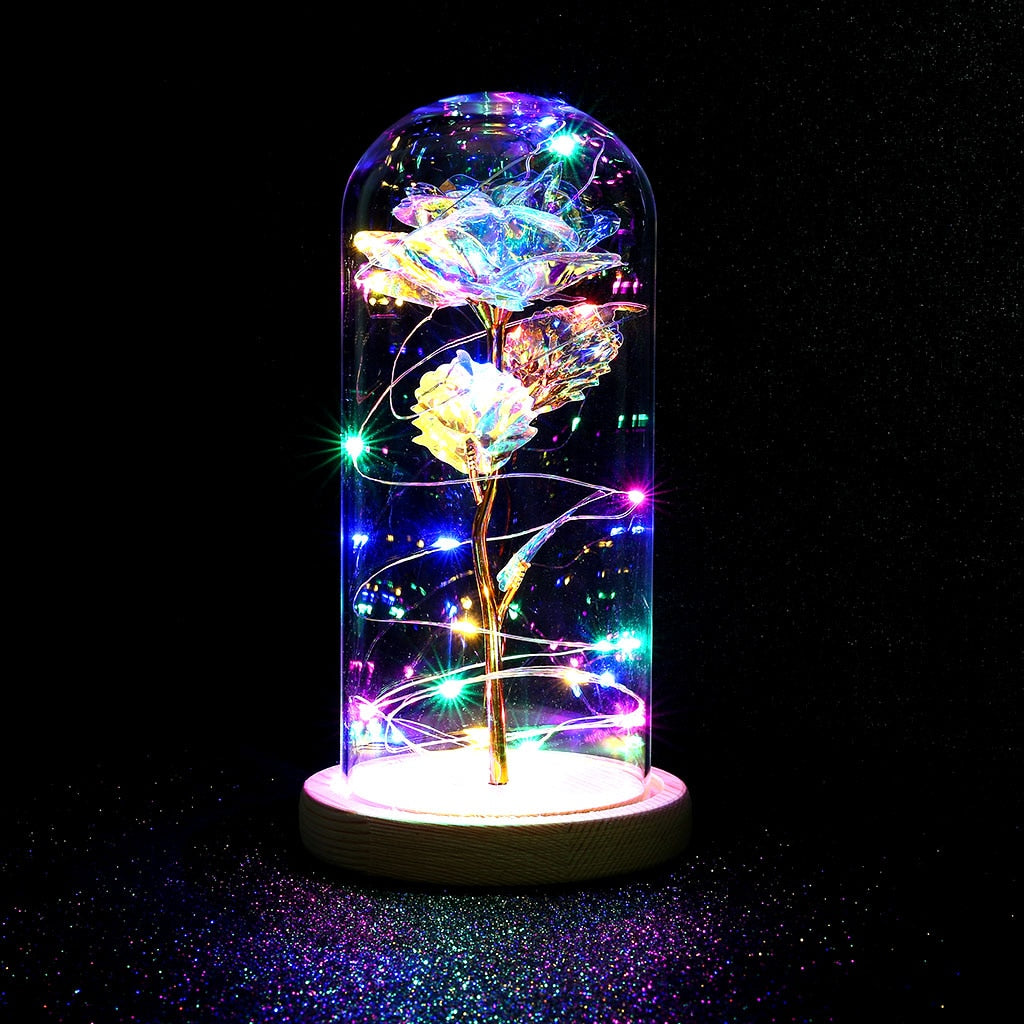 Exclusive Eternal Galaxy Rose LED Flower in Glass Dome