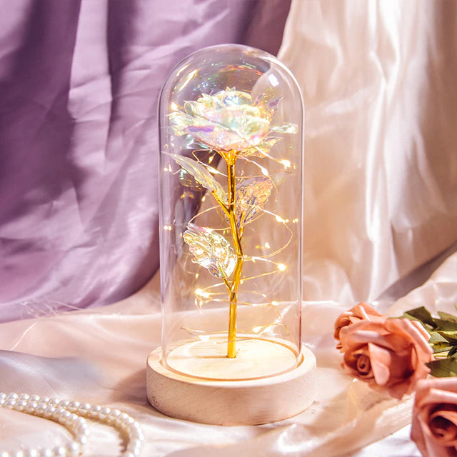Exclusive Eternal Galaxy Rose LED Flower in Glass Dome