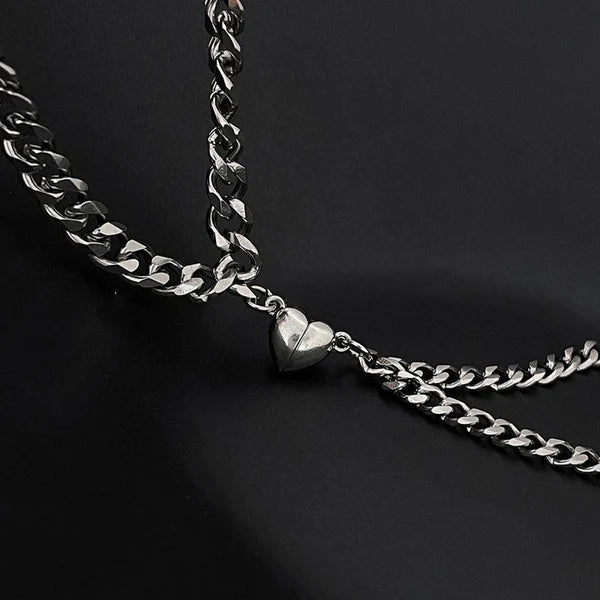 Magnetic Heart Charm Bracelet Set