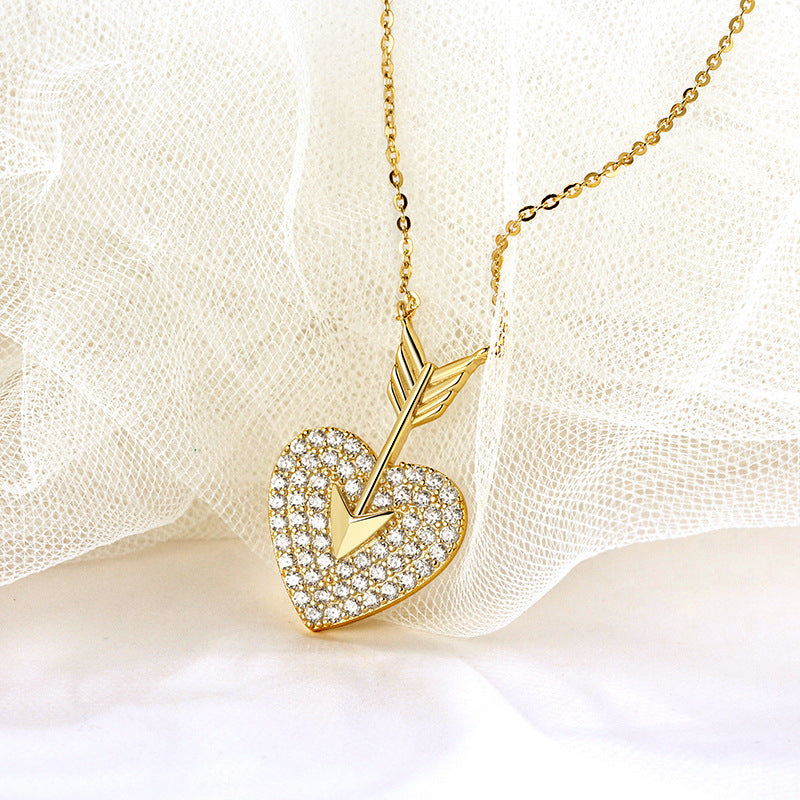 Cupid's Heart Gold Diamond Necklace