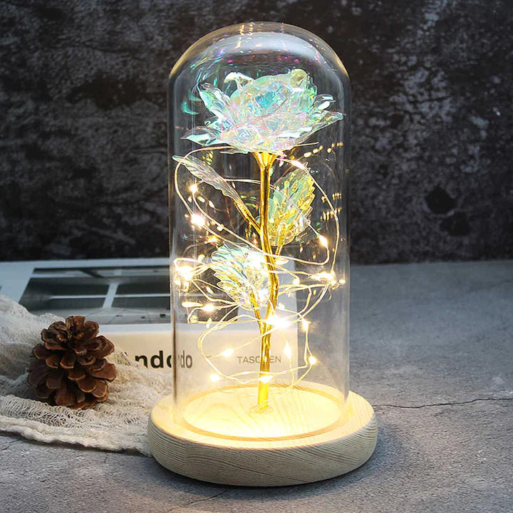 Exclusive Eternal Galaxy Rose LED Flower in Glass Dome