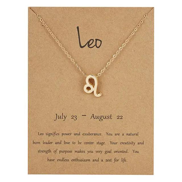 Zodiac Sign Necklace With Gift Card