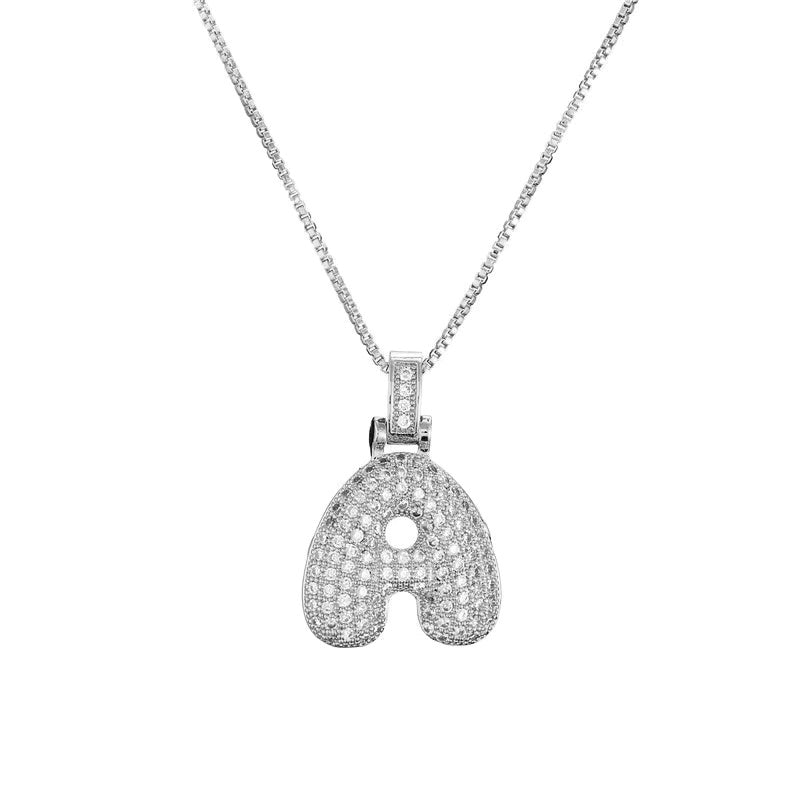 Chunky Ice Letter Initial Necklace