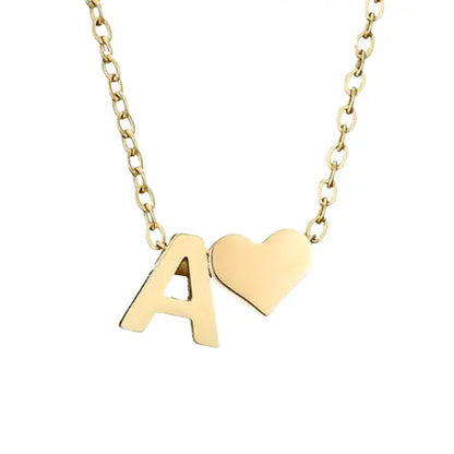 (*Autumn Sale*) Dainty Sweet Heart Initial Necklace 