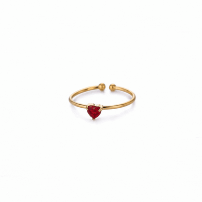Mini Heart Birthstone Ring 