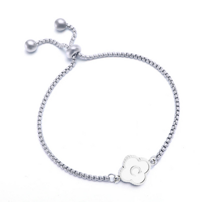 (*Summer Sale*) Four Leaf Clover Initial Bracelet