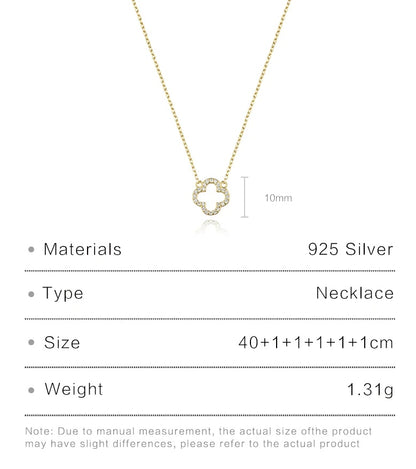 Sterling Silver Hollow Clover Necklace