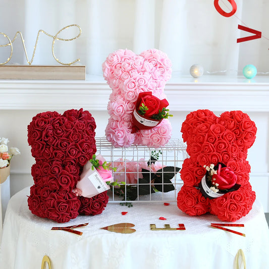 (*Summer Sale*) Luxury Rose Bear With Flower Bouquet