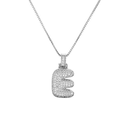 Chunky Ice Letter Initial Necklace