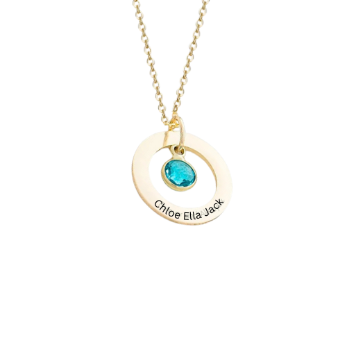 (*Summer Sale*) Halo Birthstone Personalized Necklace