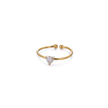 Mini Heart Birthstone Ring 