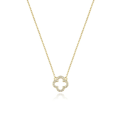 Sterling Silver Hollow Clover Necklace