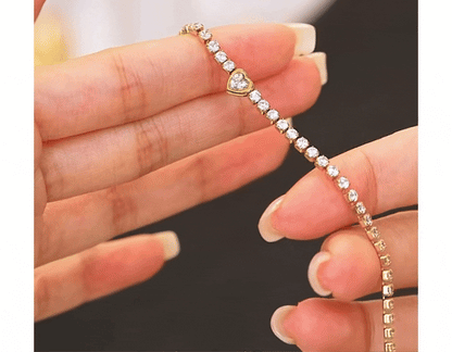 Mini Sparkling Heart Tennis Bracelet