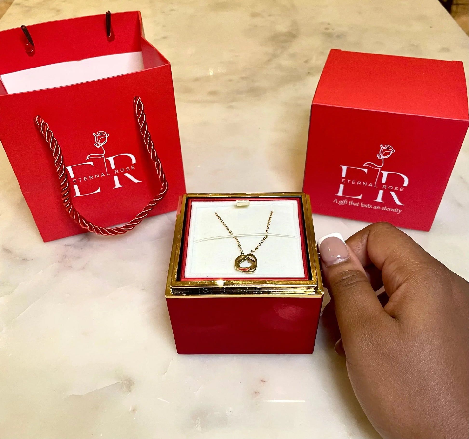 (*Spring Sale*) Eternal Rose Box Set W/ Engraved Necklace & Eternal Rose 