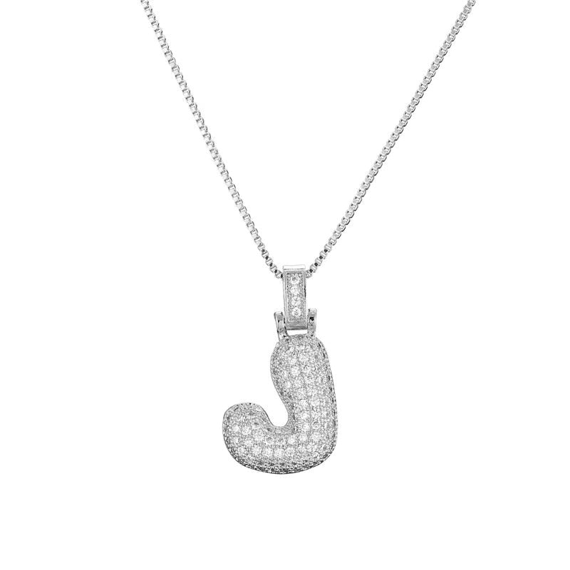Chunky Ice Letter Initial Necklace