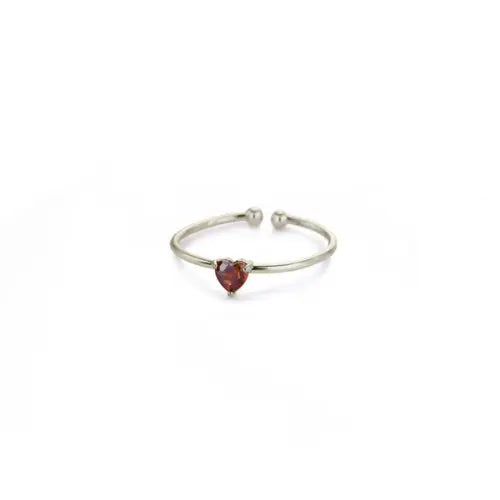 Mini Heart Birthstone Ring 