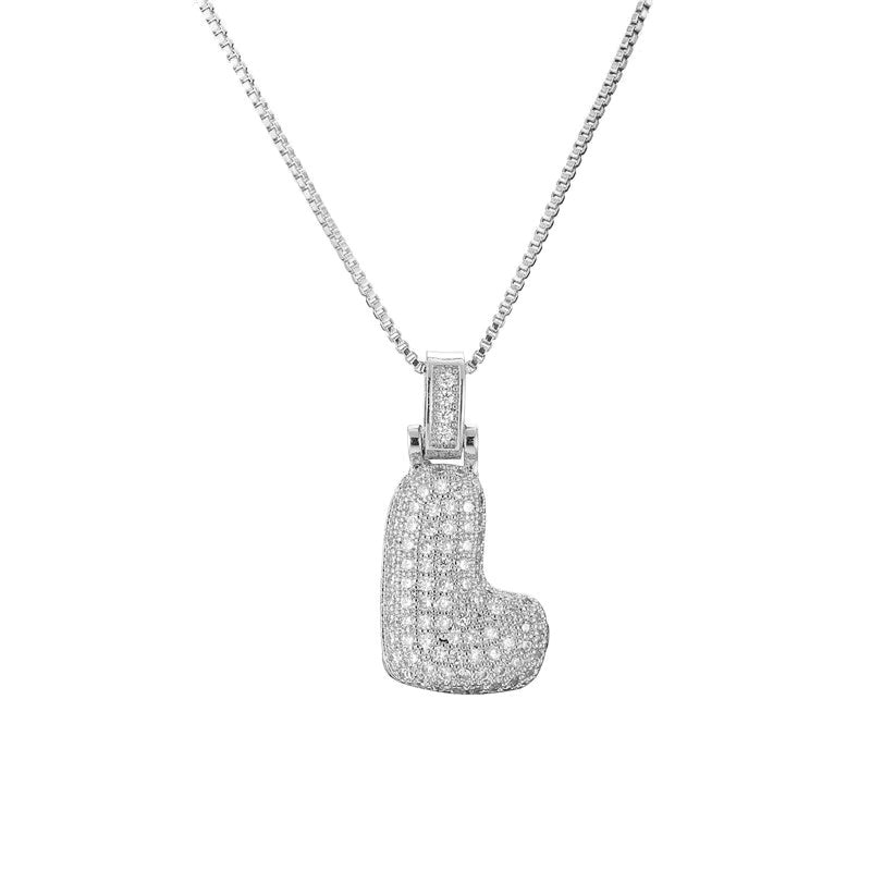 Chunky Ice Letter Initial Necklace