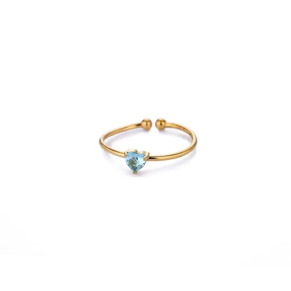 Mini Heart Birthstone Ring 
