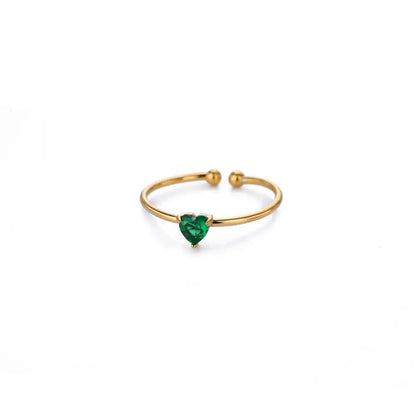 Mini Heart Birthstone Ring 