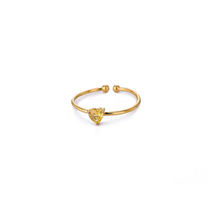 Mini Heart Birthstone Ring 