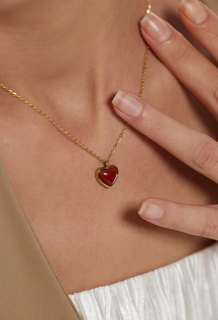 (*Spring Sale*) Heart Gemstone Pendant