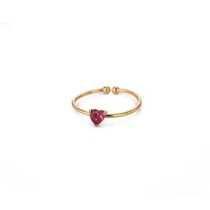 Mini Heart Birthstone Ring 