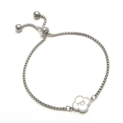 (*Summer Sale*) Four Leaf Clover Initial Bracelet