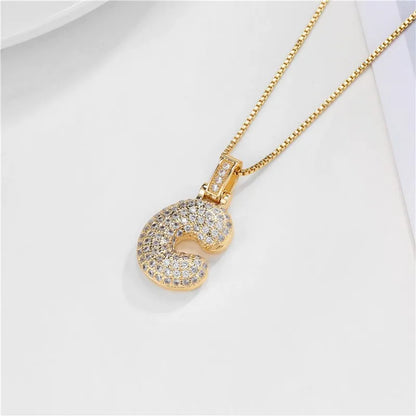 Chunky Ice Letter Initial Necklace