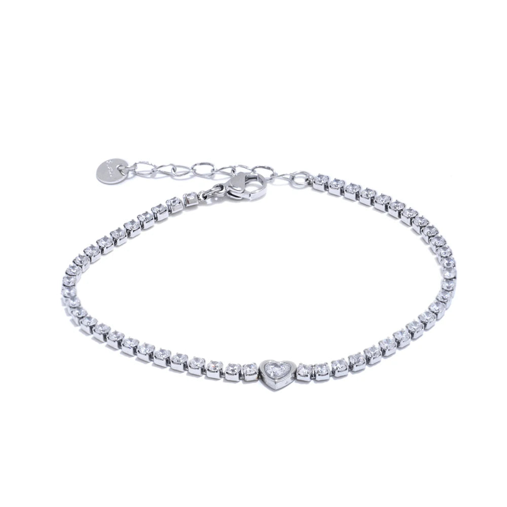 Mini Sparkling Heart Tennis Bracelet