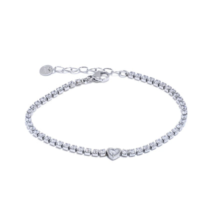 Mini Sparkling Heart Tennis Bracelet
