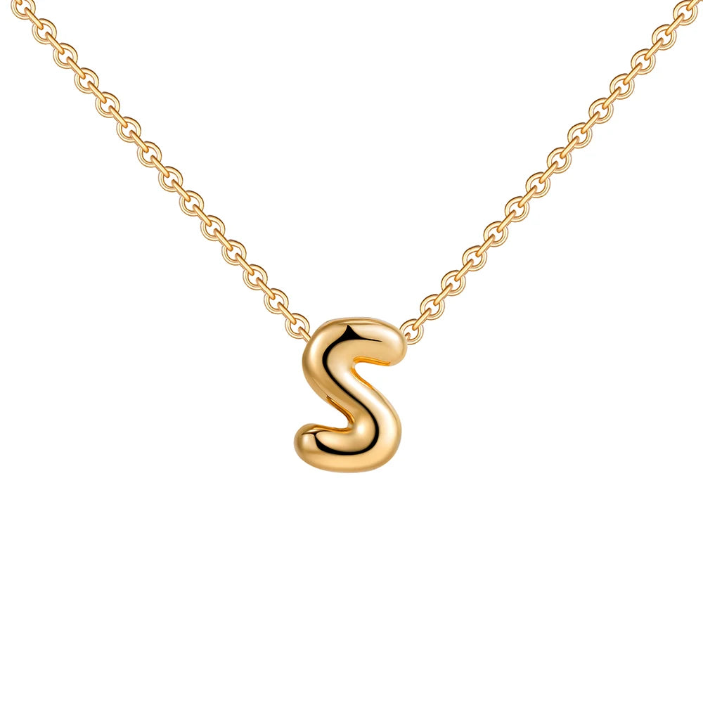 (*Christmas Sale*) Dainty Mini Bubble Initial Necklace