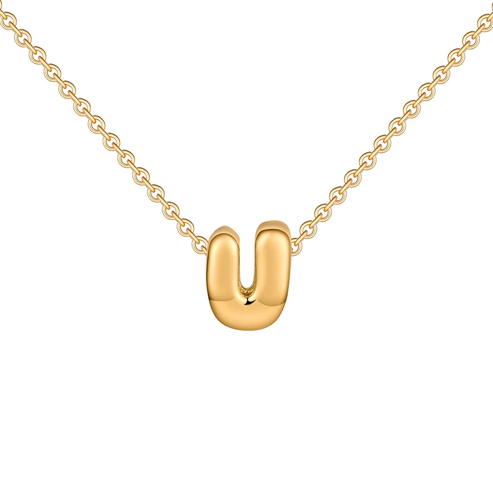 (*Christmas Sale*) Dainty Mini Bubble Initial Necklace