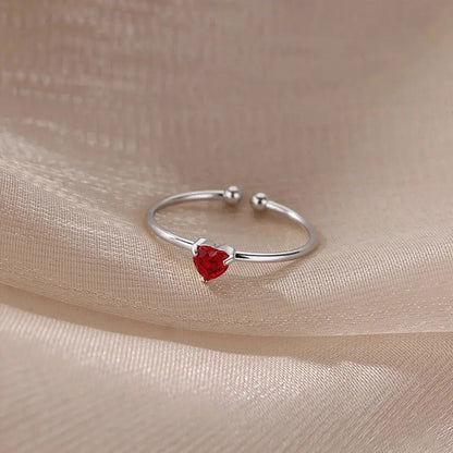 Mini Heart Birthstone Ring 