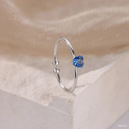 Mini Heart Birthstone Ring 