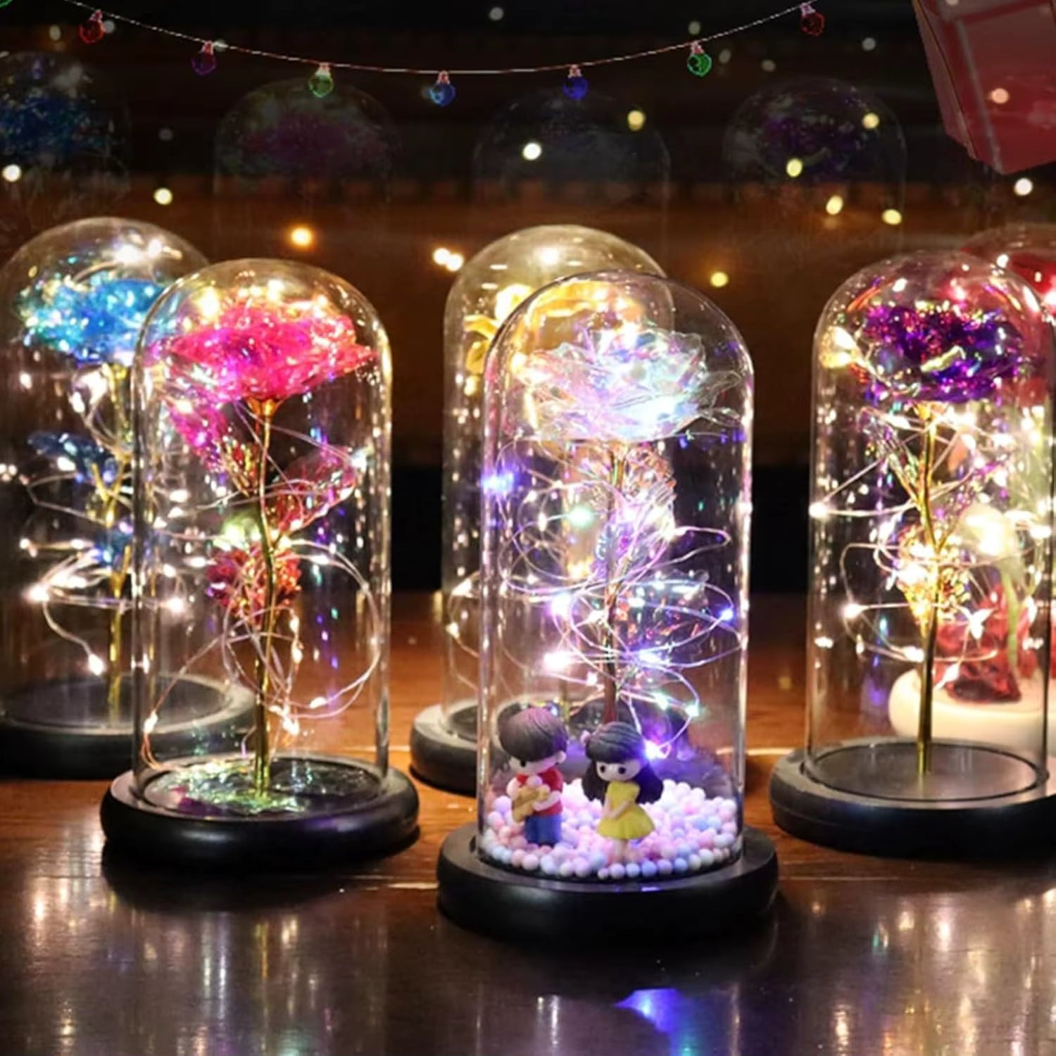 (*Autumn Sale*) Eternal LED Rose Flower in Glass Dome 