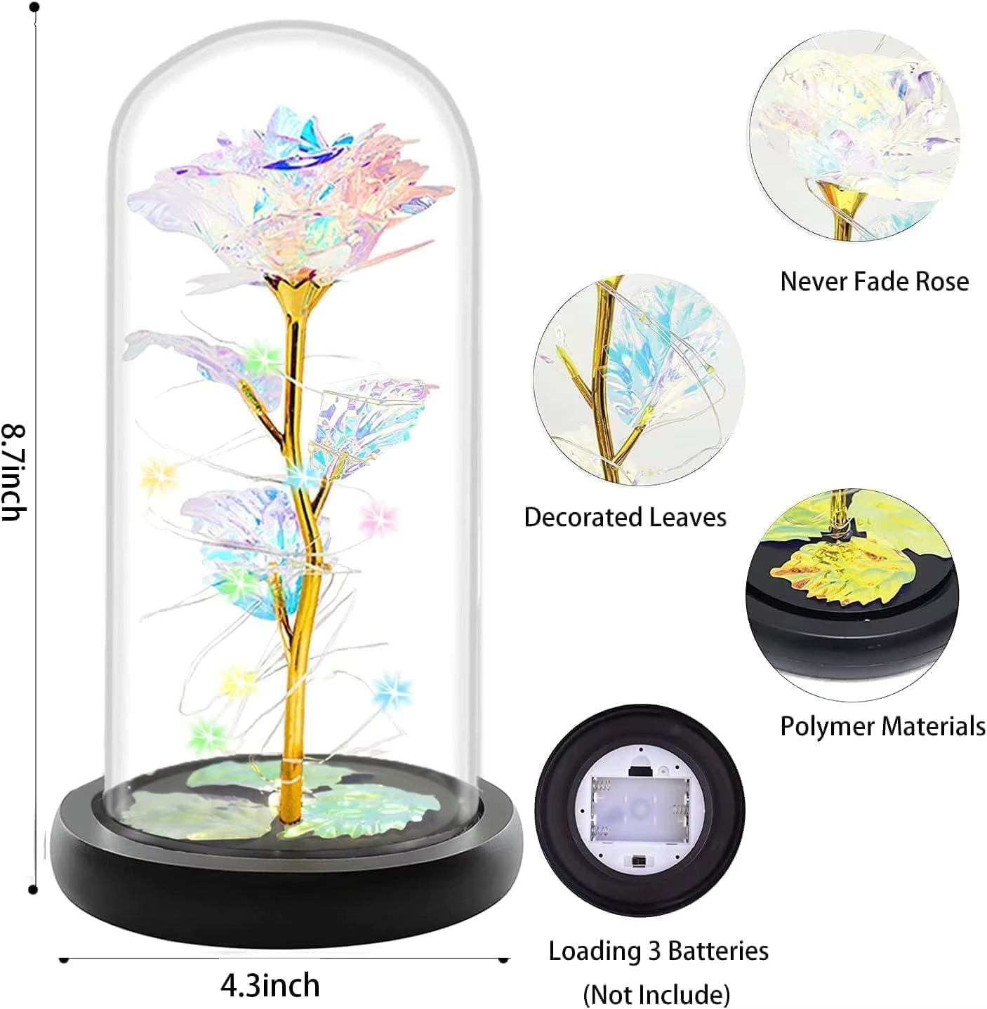 (*Autumn Sale*) Eternal LED Rose Flower in Glass Dome 