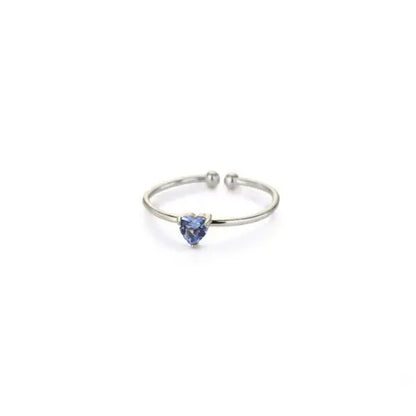 Mini Heart Birthstone Ring 