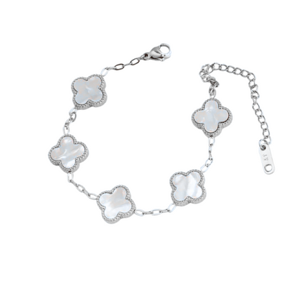 (*Summer Sale*) Mother Of Pearl Clover Bracelet