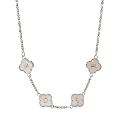 (*Spring Sale*) Pearl Clover Custom Name Necklace 