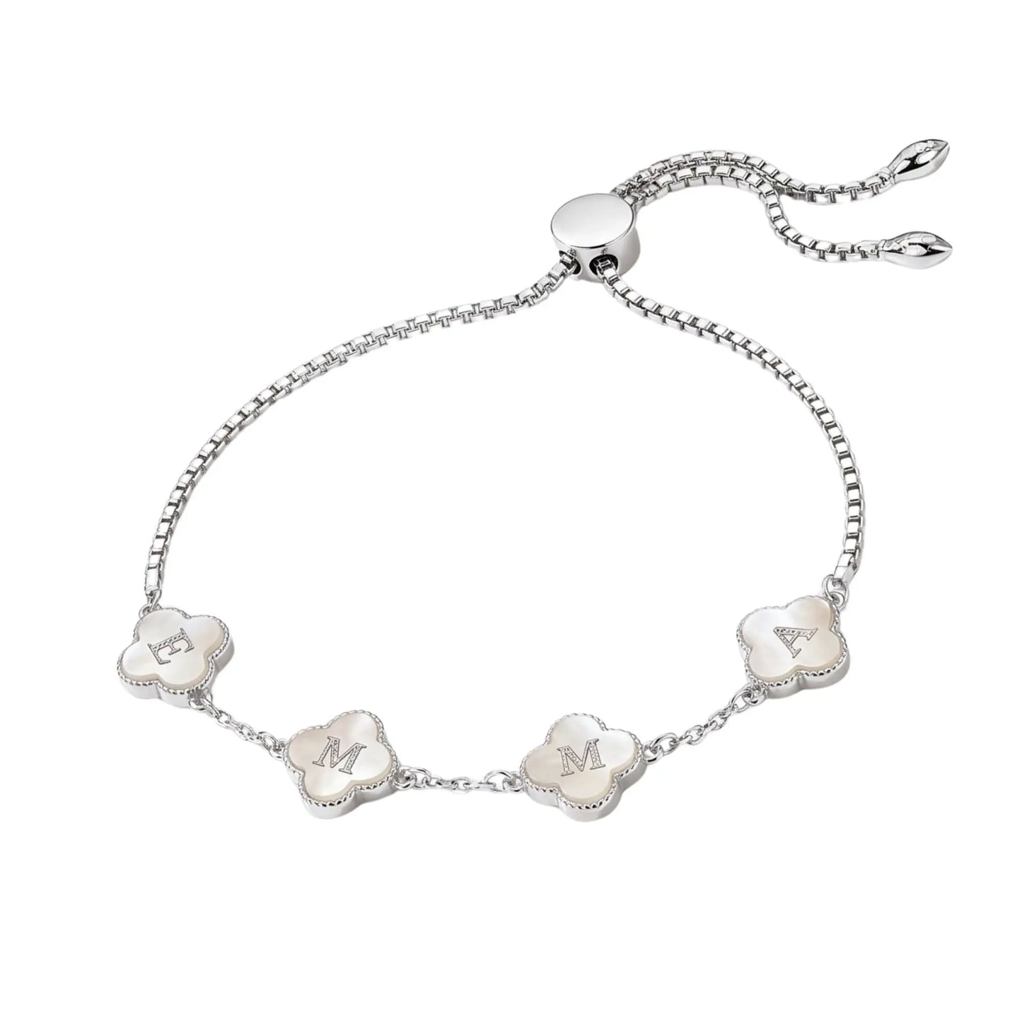 (*Spring Sale*) Pearl Clover Custom Name Bracelet 